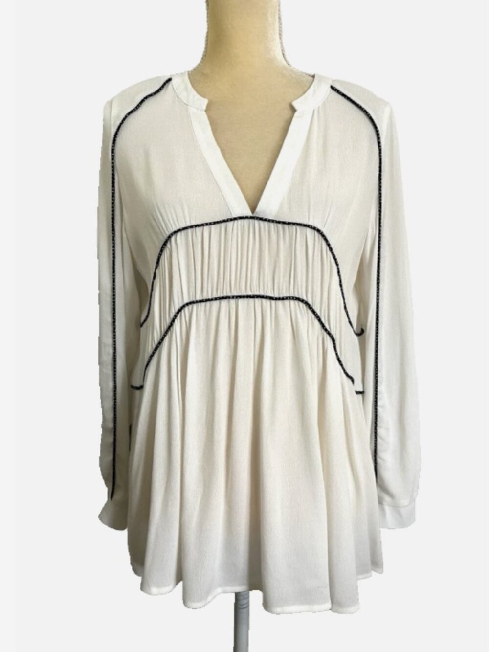 MUCHE Et MUCHETTE Ivory Grecian Tunic Top One Size Brandy